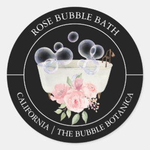 Adesivo Rosa Bubble Bath label