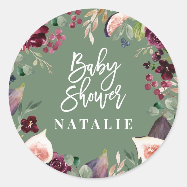 Adesivo Rosa, burgata, + cor d'água fig floral e script (Frente)