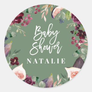 Adesivo Rosa, burgata, + cor d'água fig floral e script