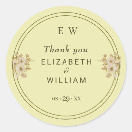 Adesivo Rosa - Casamento Amarelo Celestial Monograma