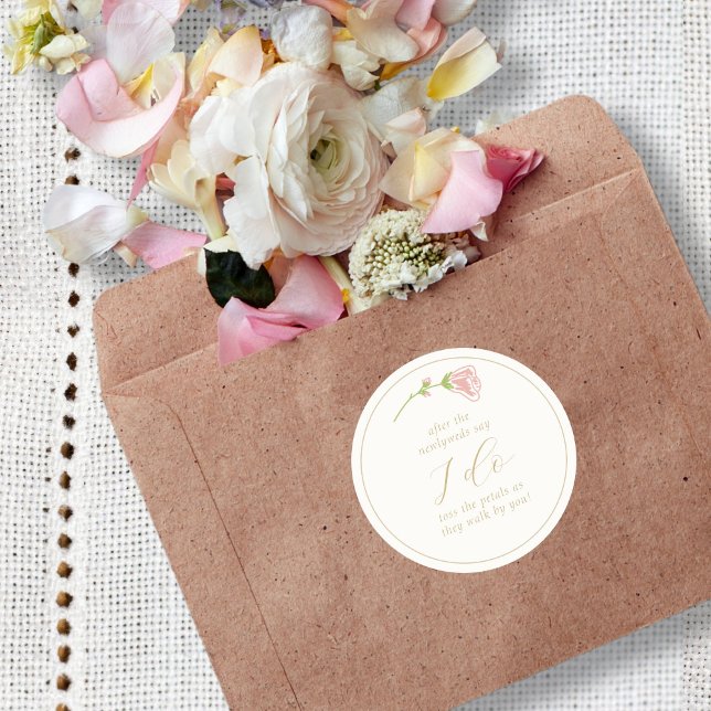Adesivo Rosa Chic Floral e Casamento de Marfim (Criador carregado)