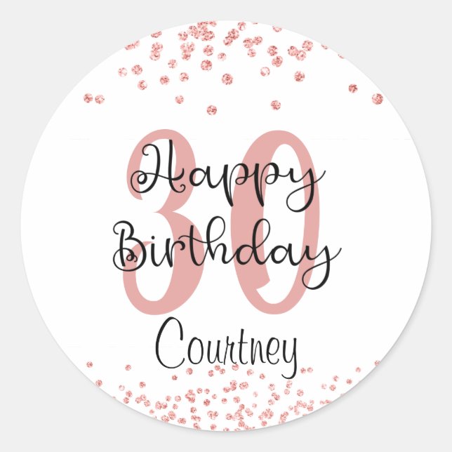 Adesivo Rosa Chic - Nome Dourado da Lista (Frente)