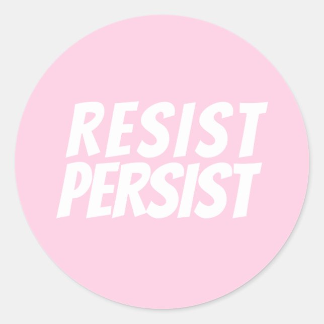 Adesivo rosa claro branca "Resistente" (Frente)