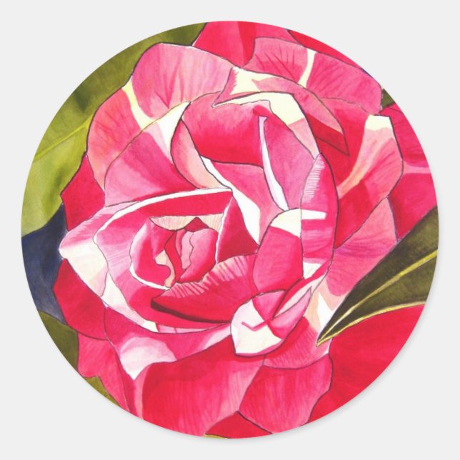 Adesivo Rosa-claro Camellia - flor de aquarela (Frente)