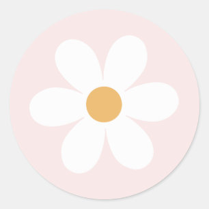 Adesivo Rosa claro de margarida retrô