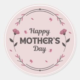 Adesivo rosa claro feliz dia de as mães