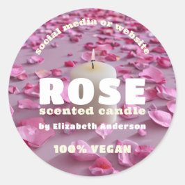 Adesivo Rosa Clássico com Vela Redonda