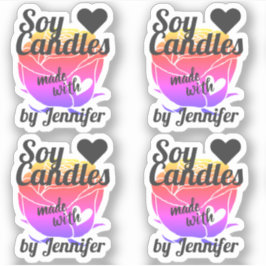 Adesivo Rosa Colorida Feita com Velas de Soja Floral Cardí