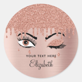 Adesivo Rosa cor-de-rosa Dourado Eyelashes Diminuindo bril