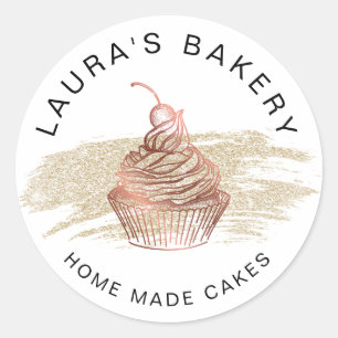 Adesivo Rosa da padaria do Cupcake Home da Cakes & Sweets