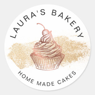 Adesivo Rosa da padaria do Cupcake Home da Cakes & Sweets