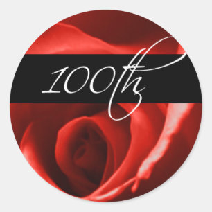 Adesivo rosa de aniversário de 100   100.o aniversário d