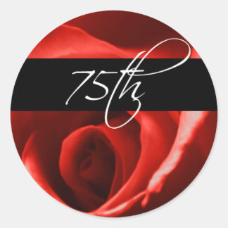 Adesivo rosa de aniversário de 75 anos | 75.o aniversário