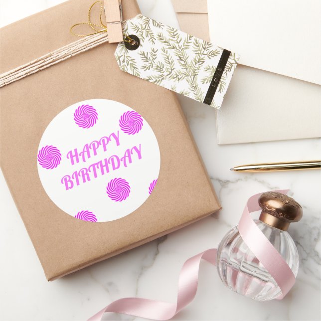 Adesivo Rosa de aniversário feliz (Presentear)
