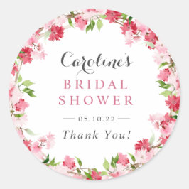 Adesivo Rosa de Aquarela Chá de panela Vermelho Rosa