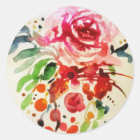 rosa de aquarela e tinta