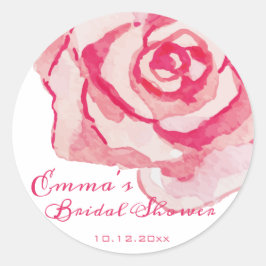 Adesivo Rosa de Aquarela Rosa | Chá de panela personalizad