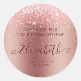 Adesivo Rosa de brilho metálico moderno escovado Dourado