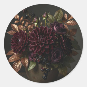 Adesivo Rosa de Dália Burgundy em Natureza-Morta