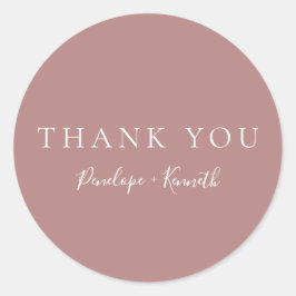 Adesivo Rosa de Dusty Personalizado de Casamento Moderno c