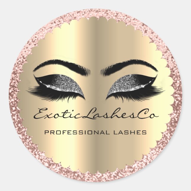 Adesivo Rosa de empacotamento das travas Douradas de maqui (Frente)