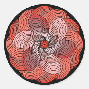 Adesivo Rosa de fita abstrato no coral e preto