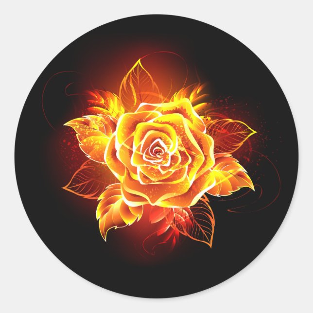 Adesivo Rosa de Fogo em Flor (Frente)