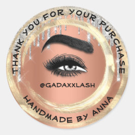 Adesivo Rosa de Lash do Artista de Compra de obrigado Dour