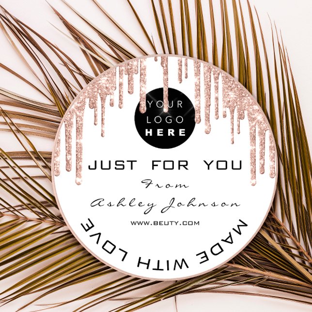 Adesivo Rosa De Logotipo Do Obrigado Brilhante Branco Com  (Criador carregado)