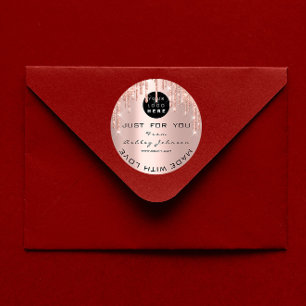 Adesivo Rosa De Logotipo Do Obrigado Com Brilho Dourado Co