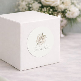 Adesivo Rosa de Marfim “Obrigado” Casamento
