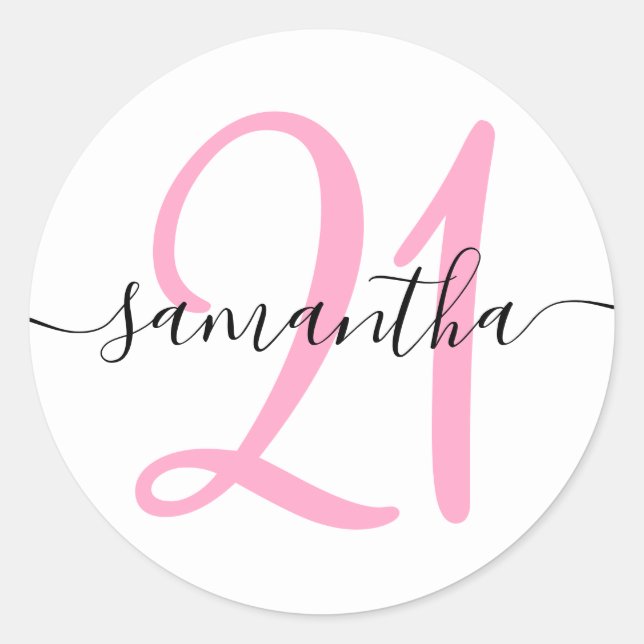 Adesivo Rosa de Menina Personalizado 21 (Frente)