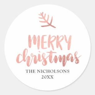 Adesivo Rosa de Natal feliz tipografia Dourada Férias