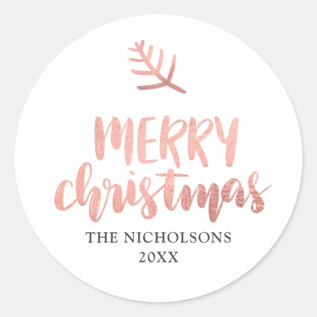 Adesivo Rosa de Natal feliz tipografia Dourada | Férias (Frente)