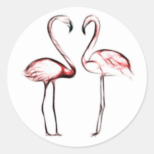 Adesivo Rosa de Pêssego Flamingos Favor de Festa de Flamin