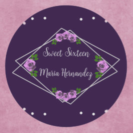 Adesivo Rosa de prata geométrica púrpura 16