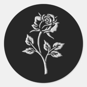 Adesivo Rosa de prata simples