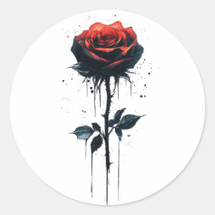 Adesivo Rosa de Sangue Gótico