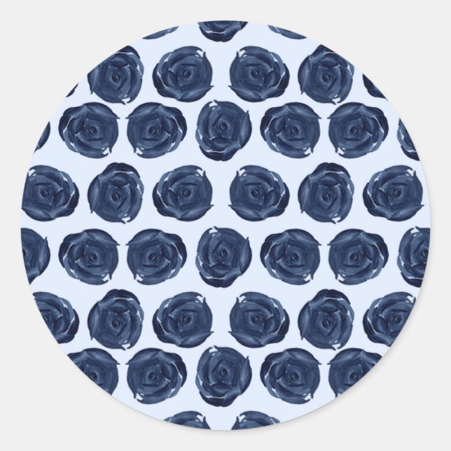 Adesivo Rosa de Vinhas de Algodão Casamento Chic Azul (Frente)