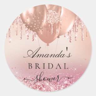 Adesivo rosa dourada casamento brilho nome