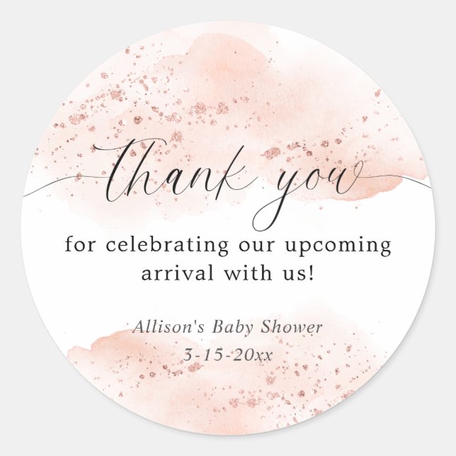 Adesivo Rosa dourado água-marinha branco obrigado favor (Frente)