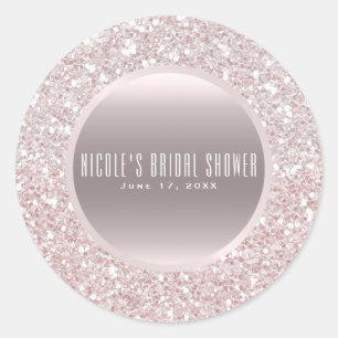 Adesivo Rosa Dourado Branco Rosa Brilho Favor de Casamento