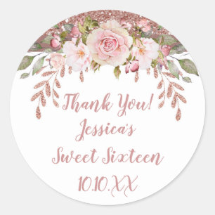 Adesivo Rosa Dourado Brilho