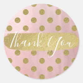 Adesivo Rosa Dourado Brilho Rosa Glam Pontos Polka Favor M