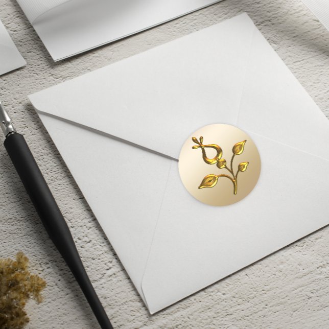 Adesivo Rosa Dourado Casamento Floral (Criador carregado)