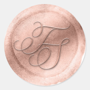 Adesivo Rosa Dourado Cera com aspecto 2 - Letra com Vinhet