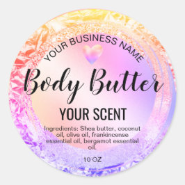 Adesivo rosa dourado corpo de produto caseiro artesanal co