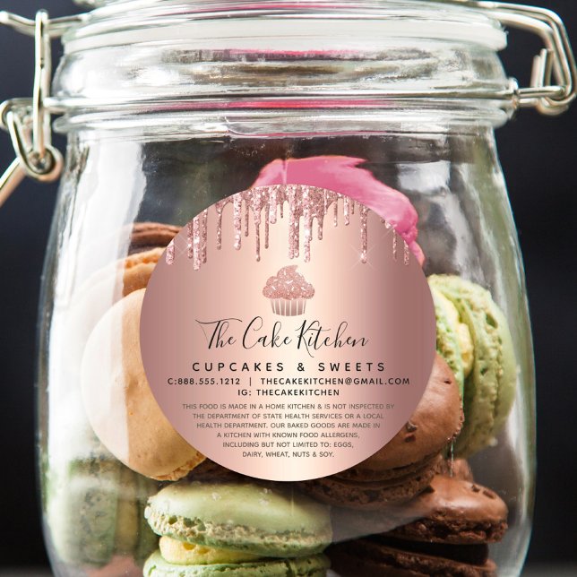 Adesivo Rosa Dourado cupcake Cobre Drives Bakery Chef Lega (Criador carregado)