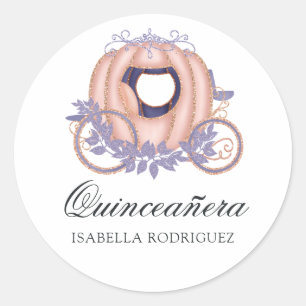 Adesivo Rosa Dourado e Lilás Brilho Princesa Quinceañera
