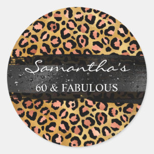 Adesivo Rosa Dourado e Preto Folha Leopardo 60 & Fabuloso